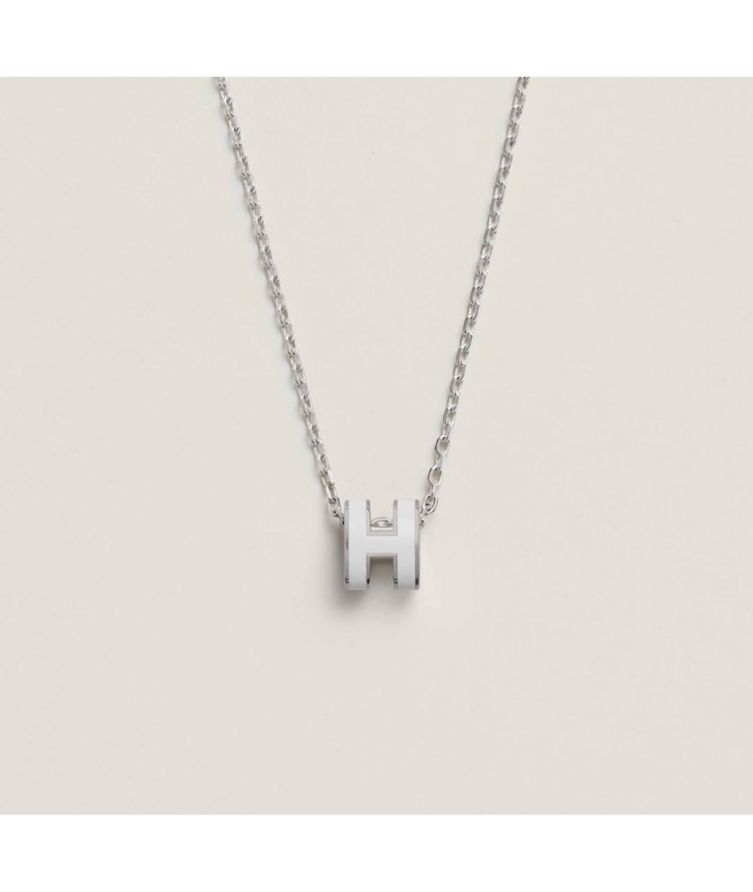 HERMES Белая металлическая подвеска, фото 4