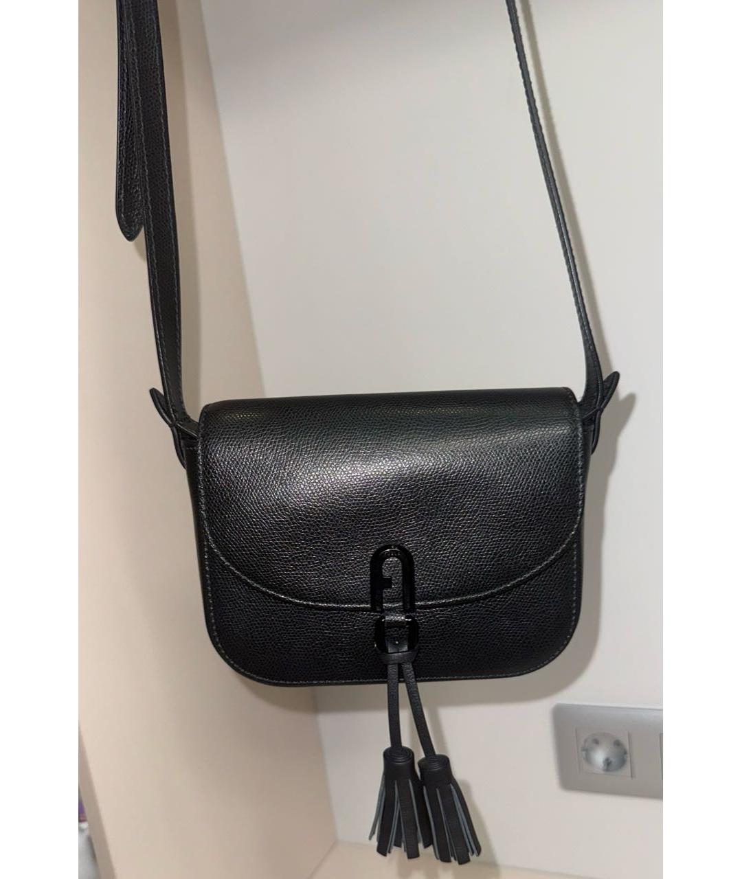 FURLA Черная кожаная сумка через плечо, фото 3