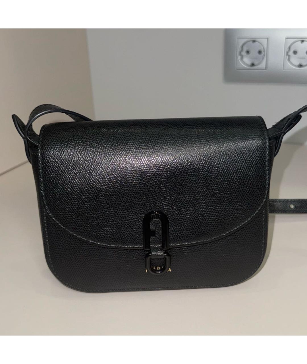 FURLA Черная кожаная сумка через плечо, фото 2