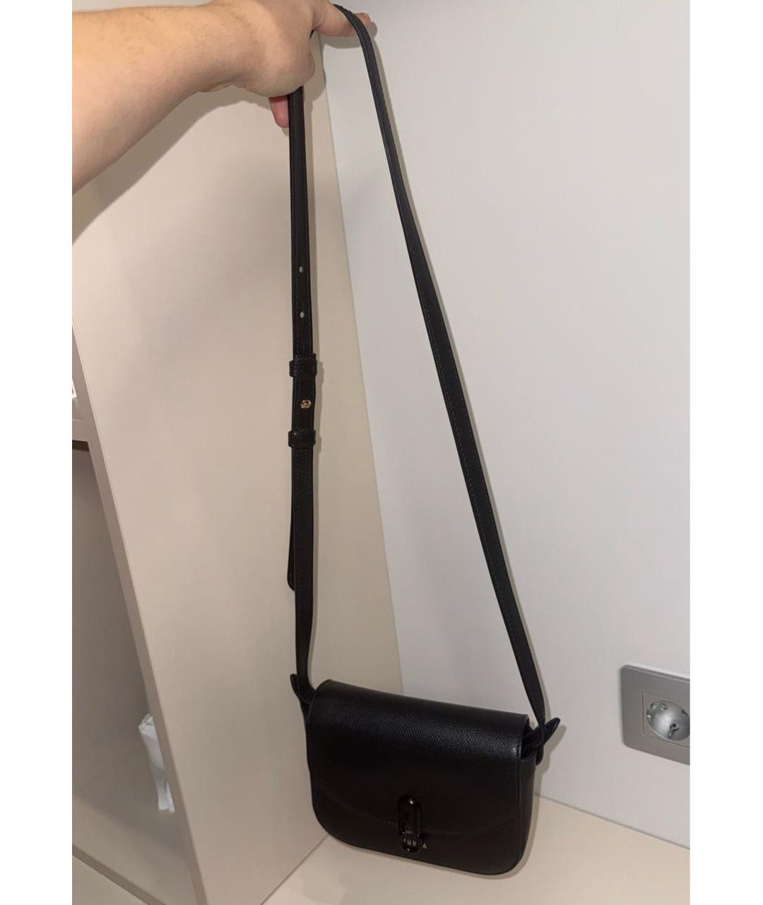 FURLA Черная кожаная сумка через плечо, фото 8