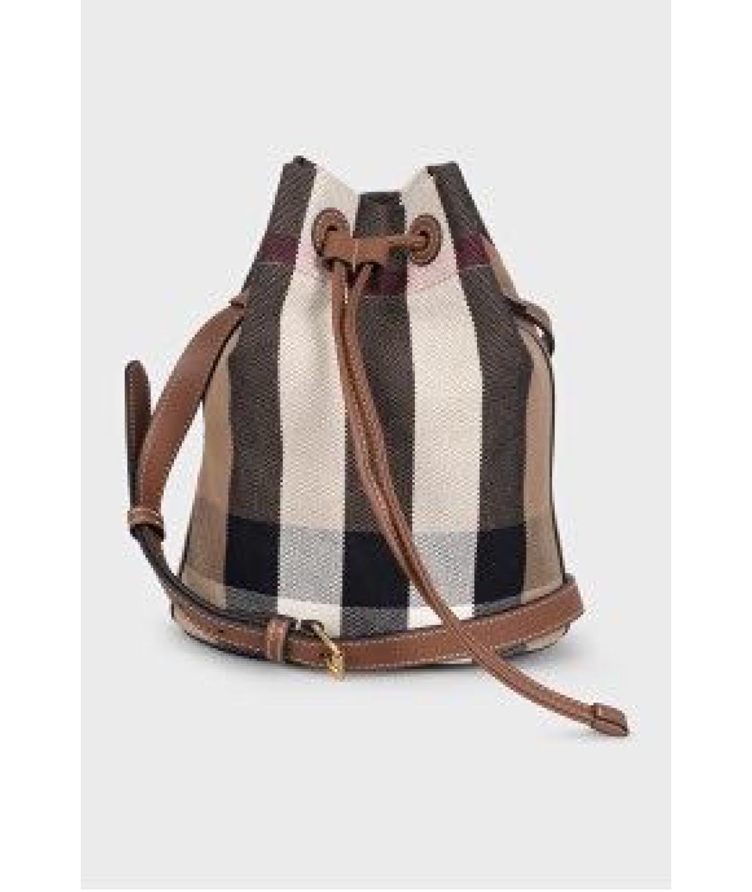 BURBERRY Коричневая тканевая сумка через плечо, фото 5