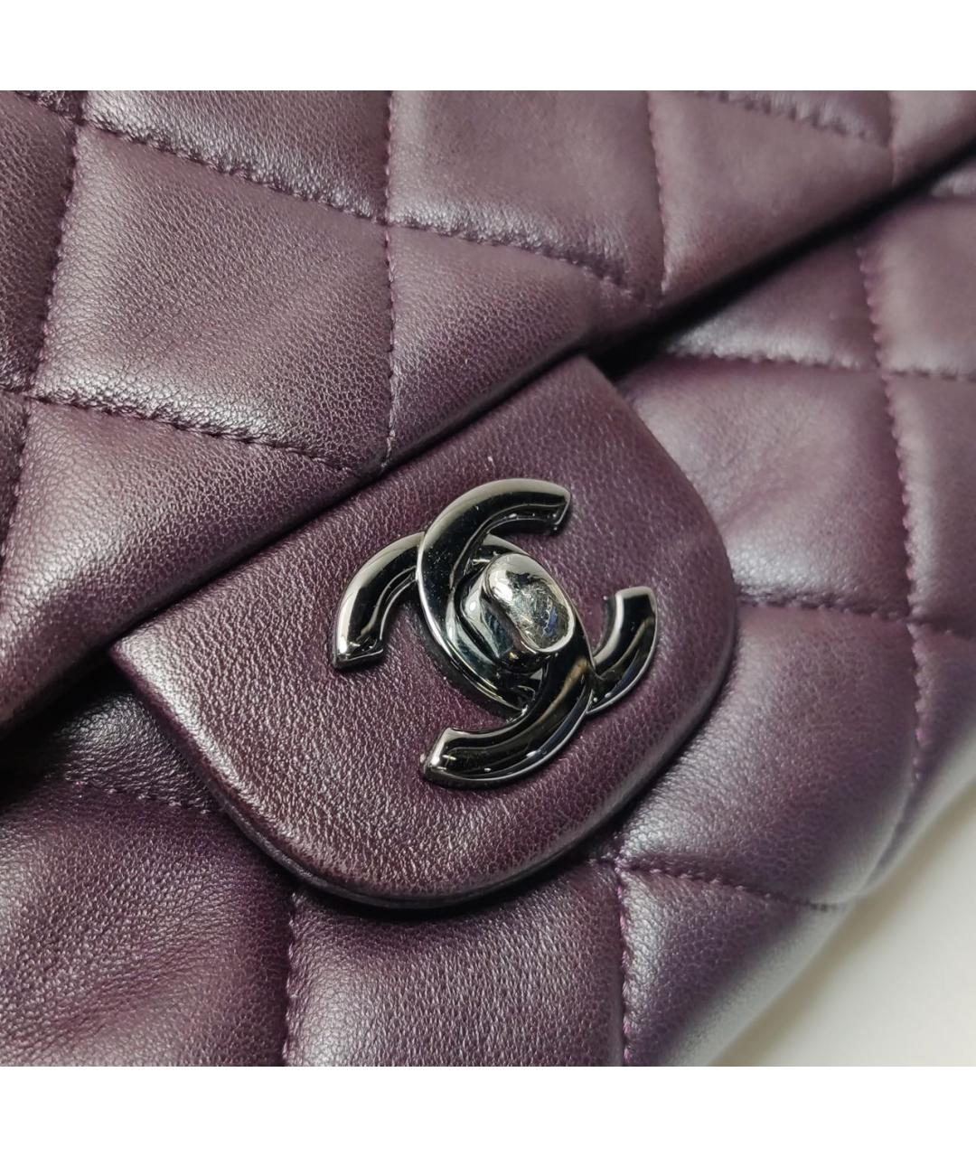CHANEL Фиолетовая кожаная сумка через плечо, фото 6