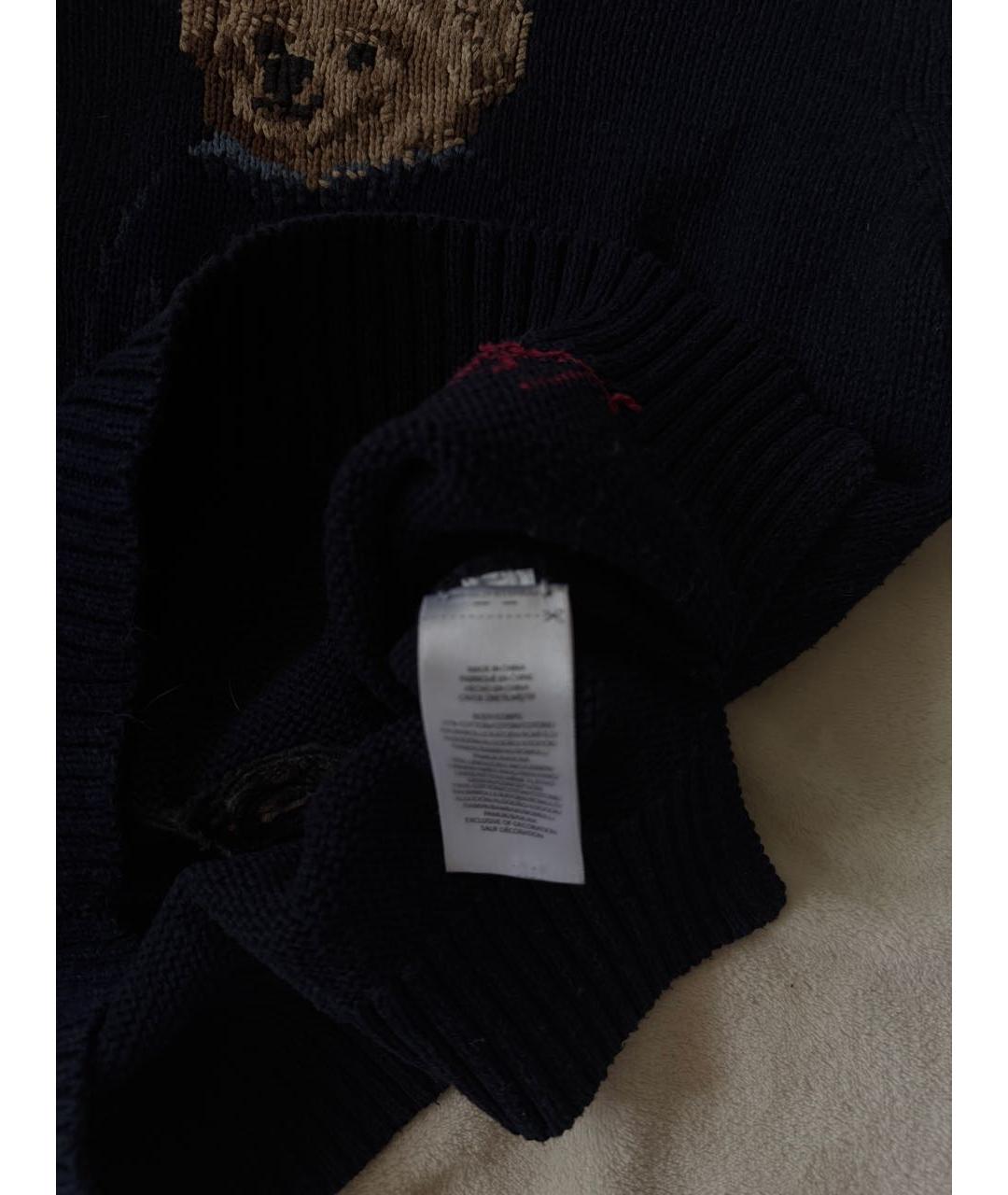 POLO RALPH LAUREN Темно-синий хлопковый джемпер / свитер, фото 6