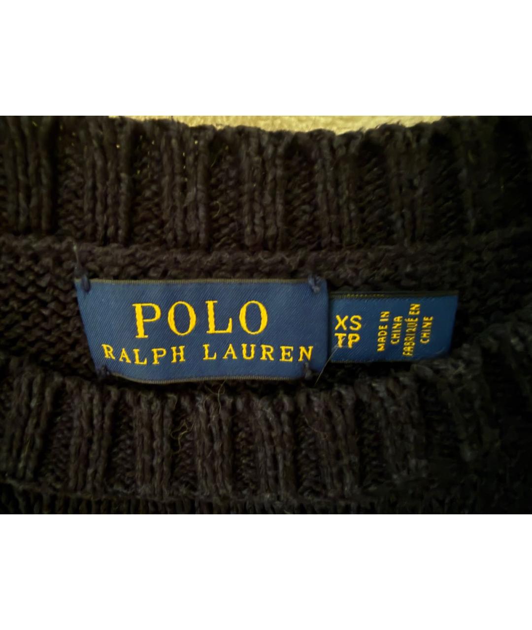 POLO RALPH LAUREN Темно-синий хлопковый джемпер / свитер, фото 3
