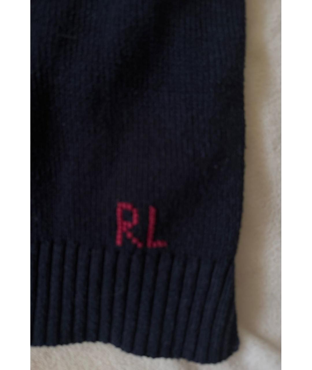 POLO RALPH LAUREN Темно-синий хлопковый джемпер / свитер, фото 7