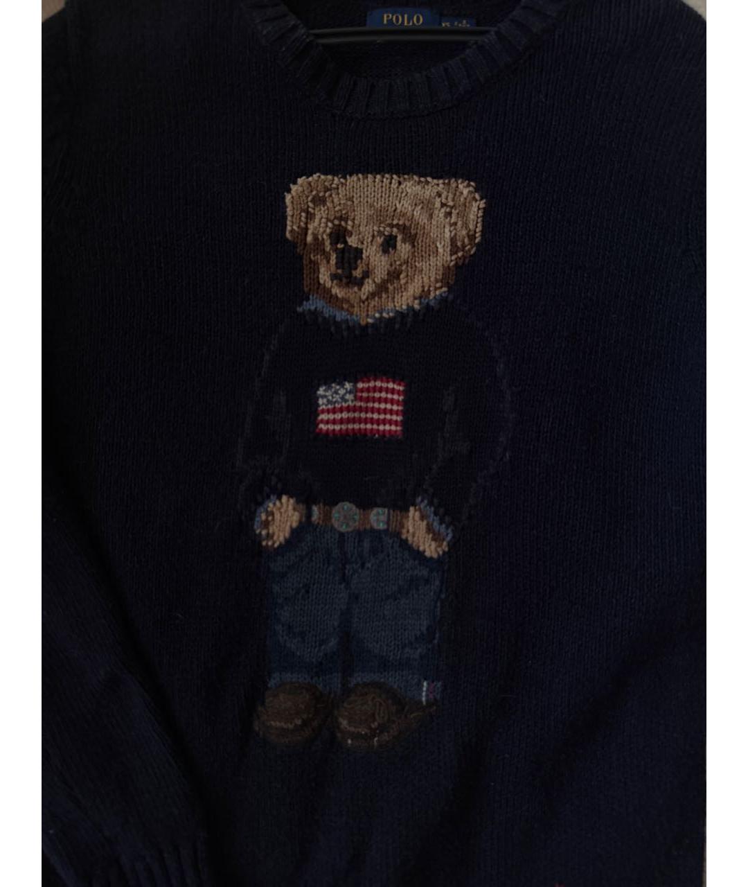 POLO RALPH LAUREN Темно-синий хлопковый джемпер / свитер, фото 4