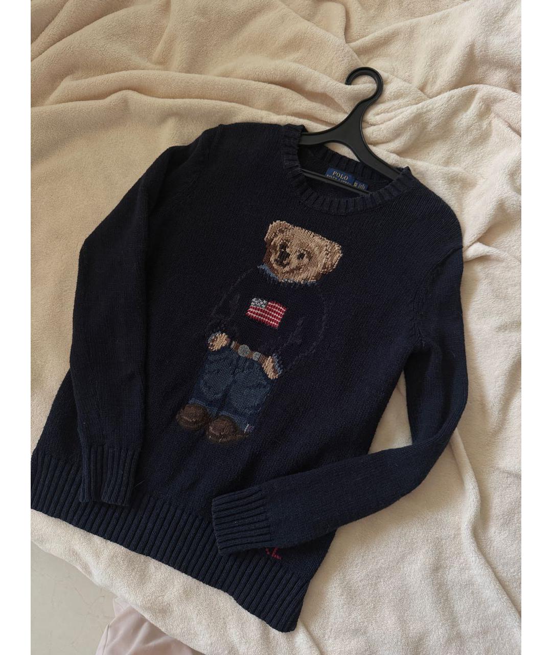 POLO RALPH LAUREN Темно-синий хлопковый джемпер / свитер, фото 5