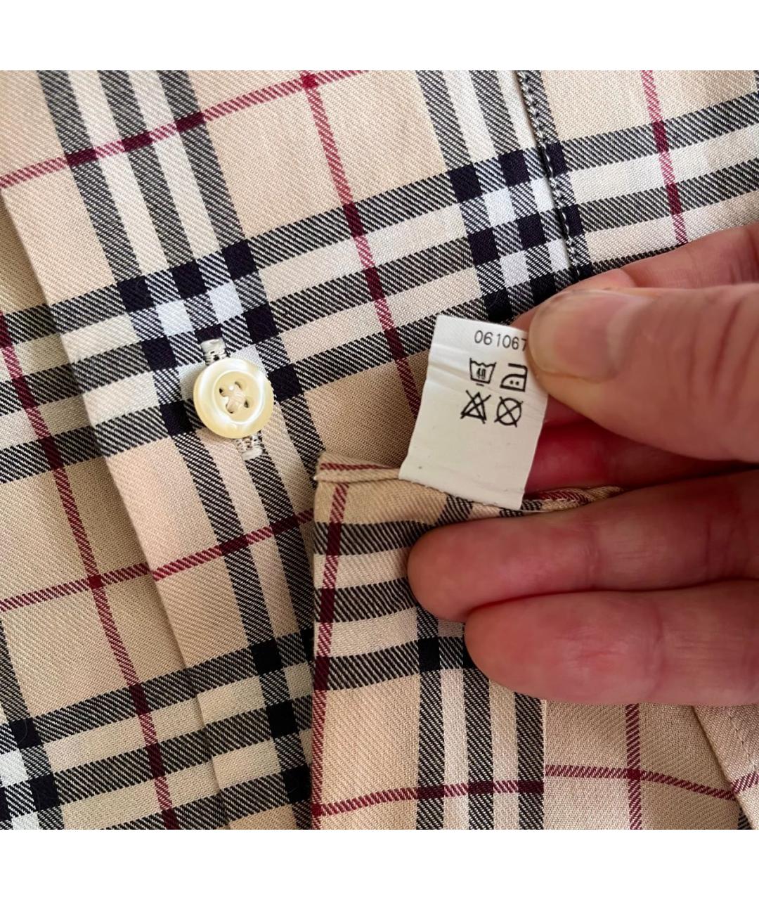 BURBERRY Бежевая хлопковая кэжуал рубашка, фото 5
