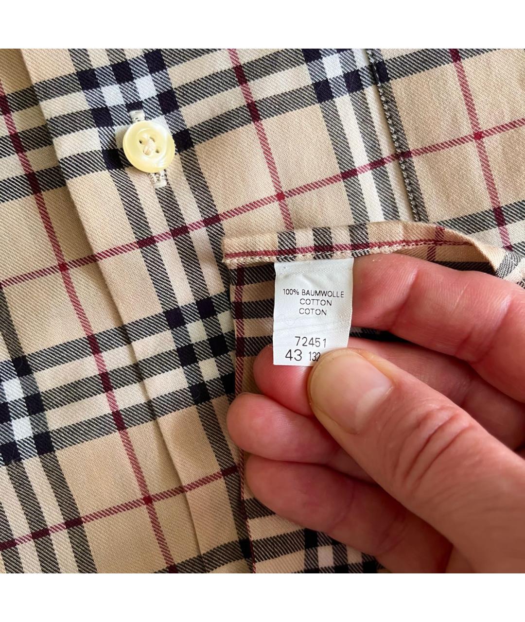 BURBERRY Бежевая хлопковая кэжуал рубашка, фото 6