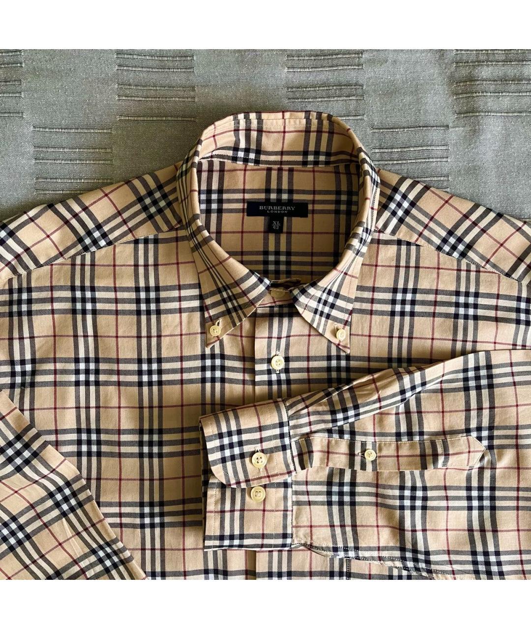 BURBERRY Бежевая хлопковая кэжуал рубашка, фото 2