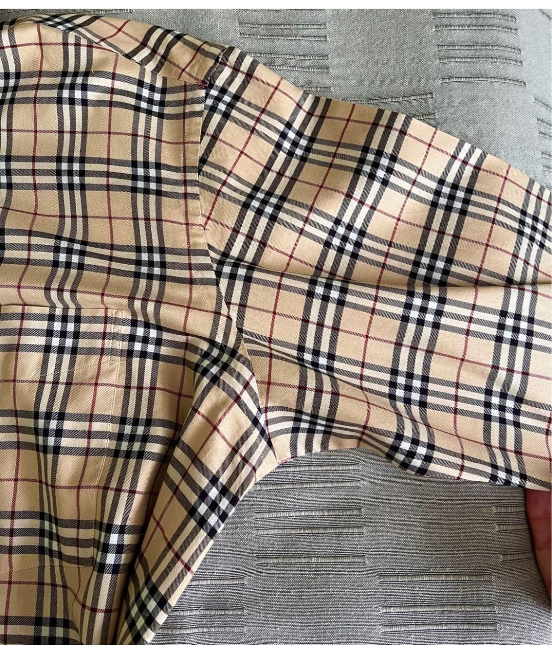 BURBERRY Бежевая хлопковая кэжуал рубашка, фото 4