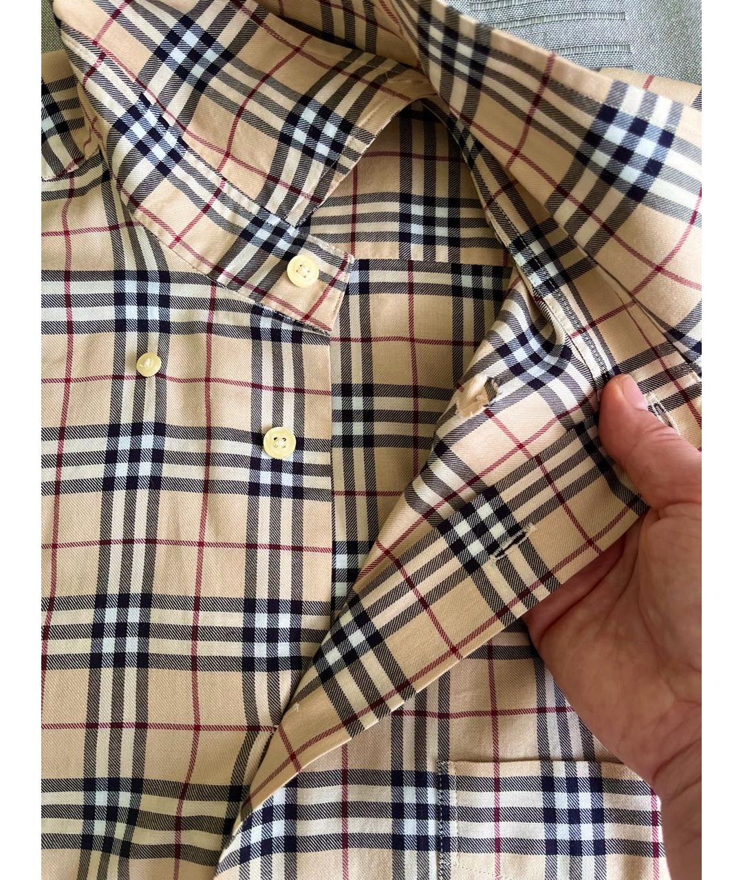 BURBERRY Бежевая хлопковая кэжуал рубашка, фото 3