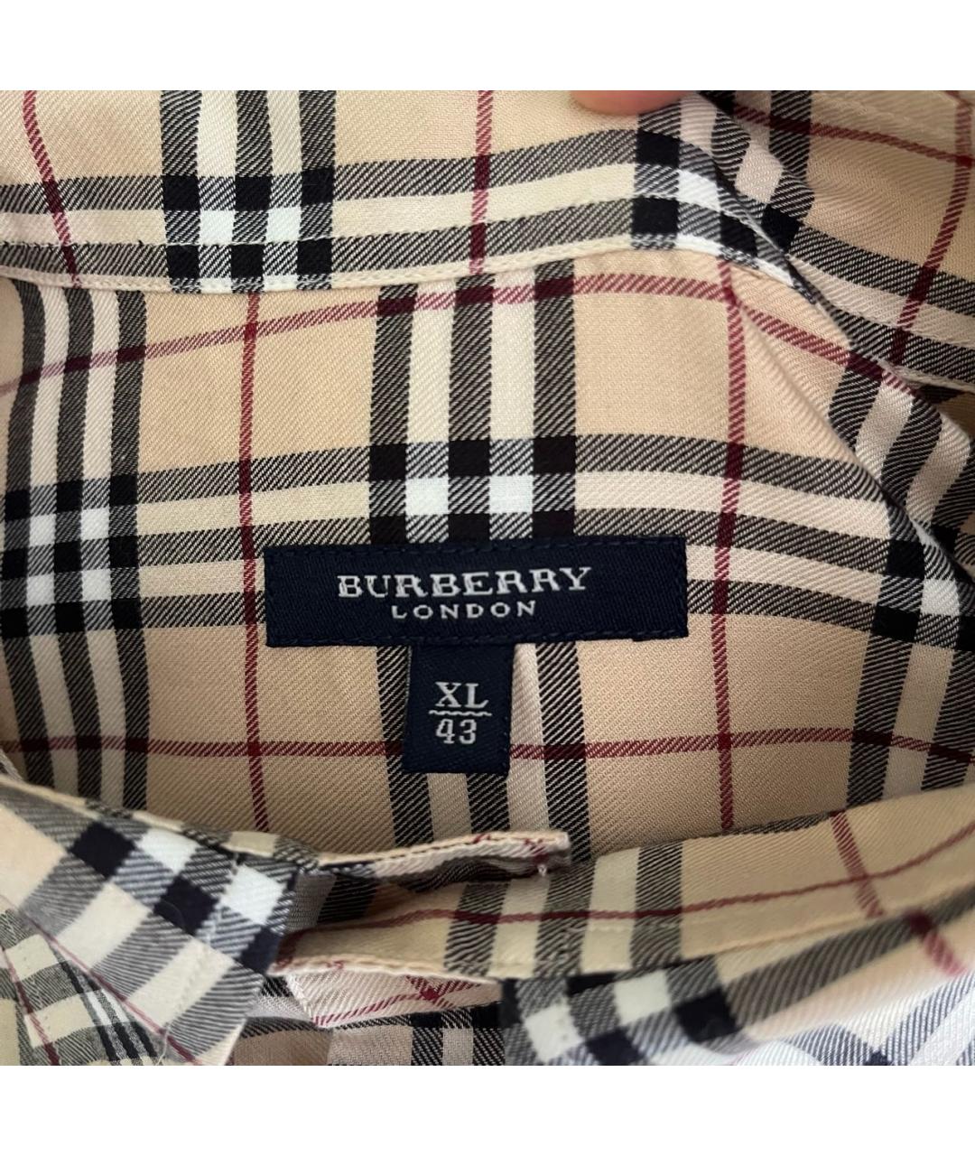 BURBERRY Бежевая хлопковая кэжуал рубашка, фото 7