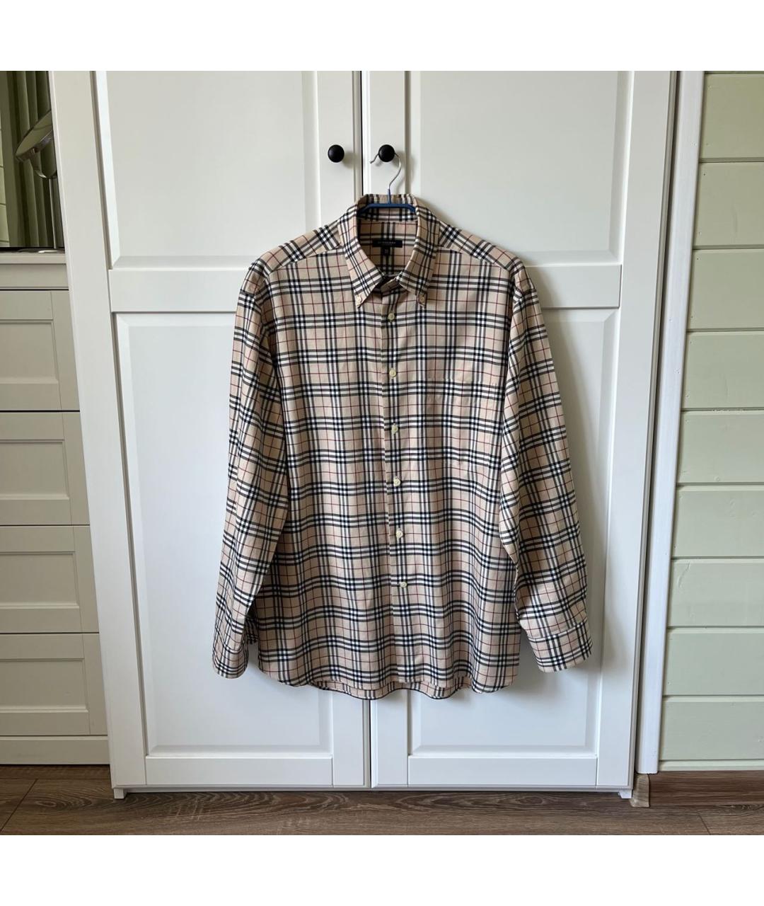 BURBERRY Бежевая хлопковая кэжуал рубашка, фото 9