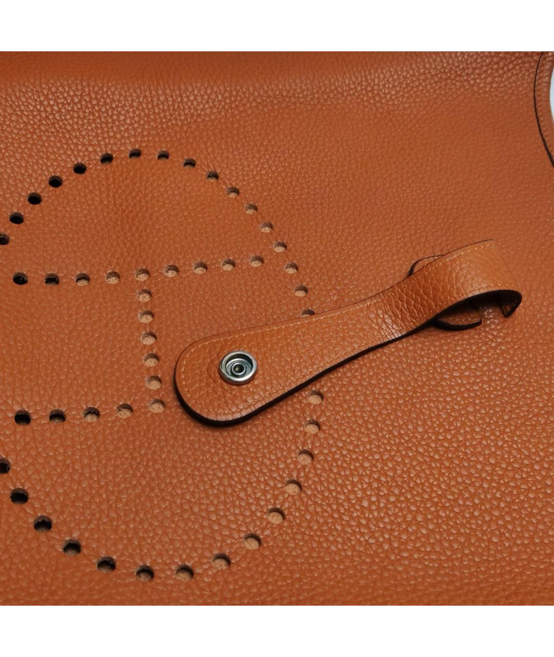 HERMES Оранжевая кожаная сумка через плечо, фото 8