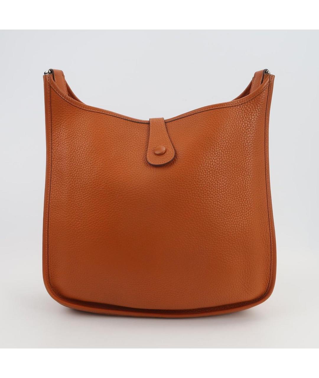 HERMES Оранжевая кожаная сумка через плечо, фото 4