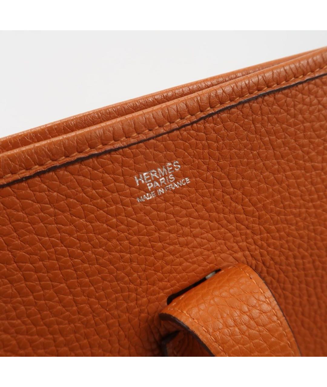 HERMES Оранжевая кожаная сумка через плечо, фото 6