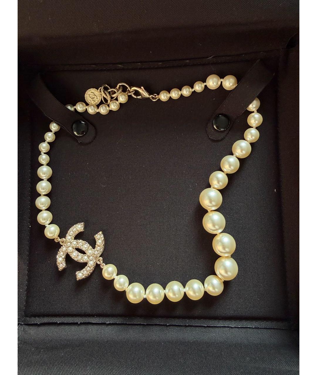 CHANEL Белое колье, фото 4