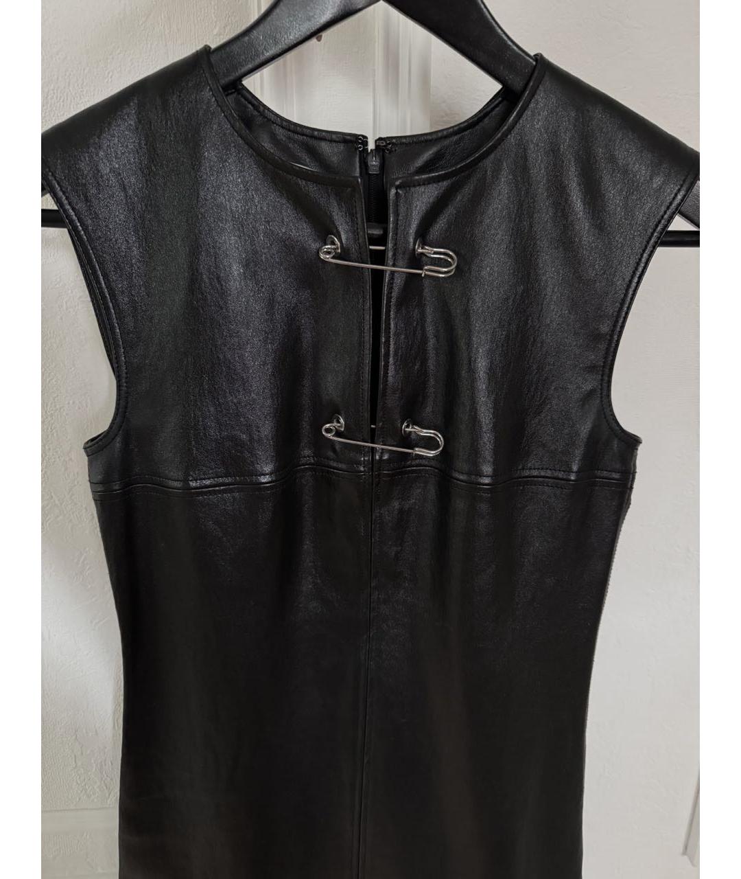HELMUT LANG Черное кожаное вечернее платье, фото 6