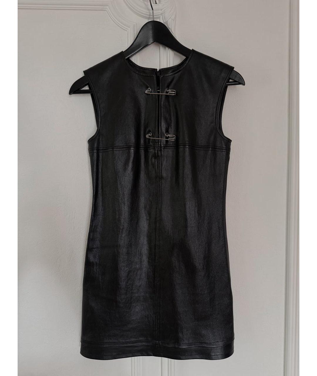 HELMUT LANG Черное кожаное вечернее платье, фото 5