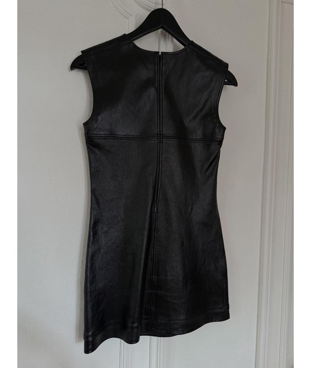 HELMUT LANG Черное кожаное вечернее платье, фото 4