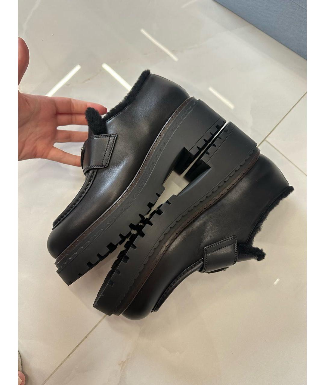 PRADA Черные кожаные лоферы, фото 4