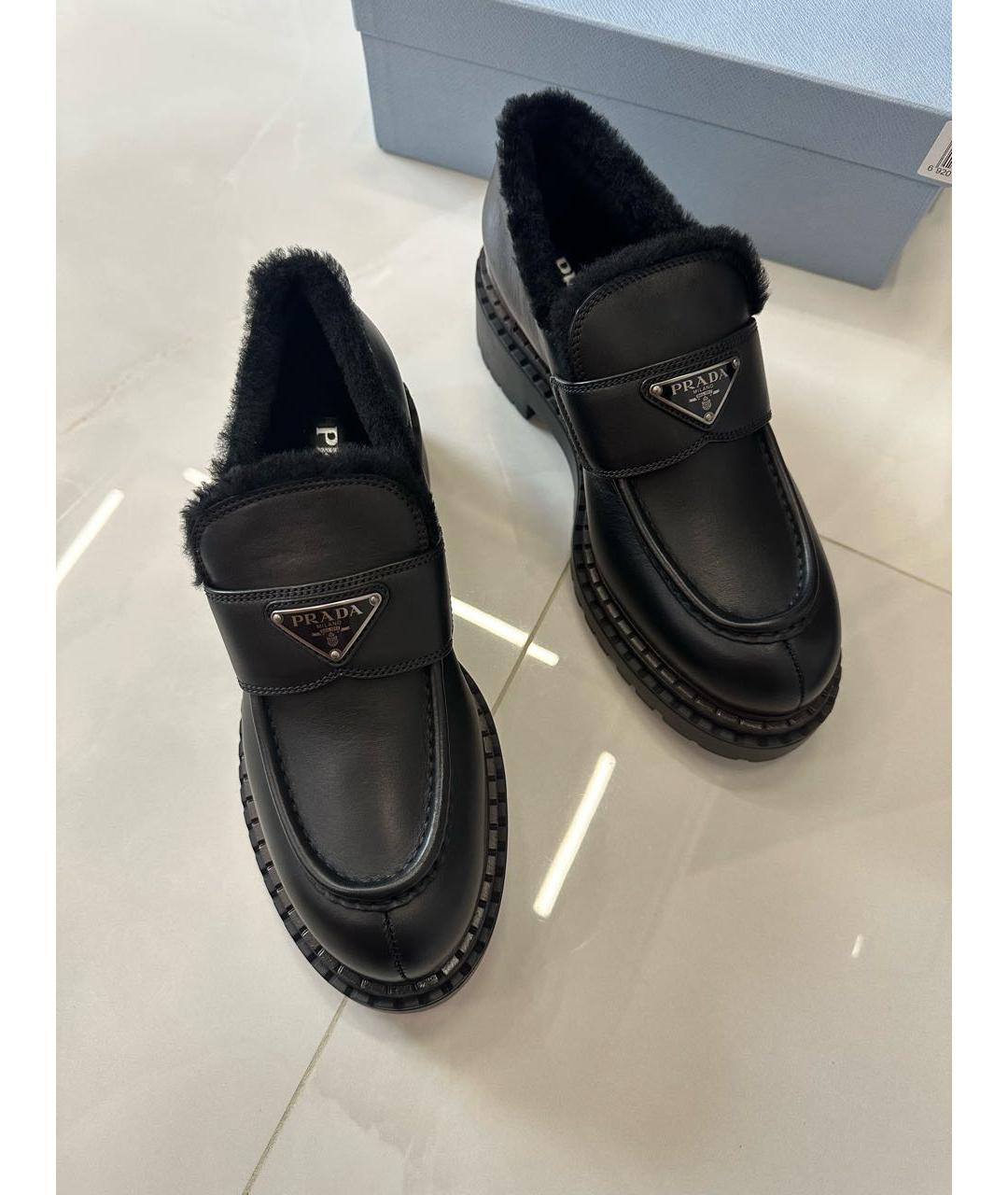 PRADA Черные кожаные лоферы, фото 2