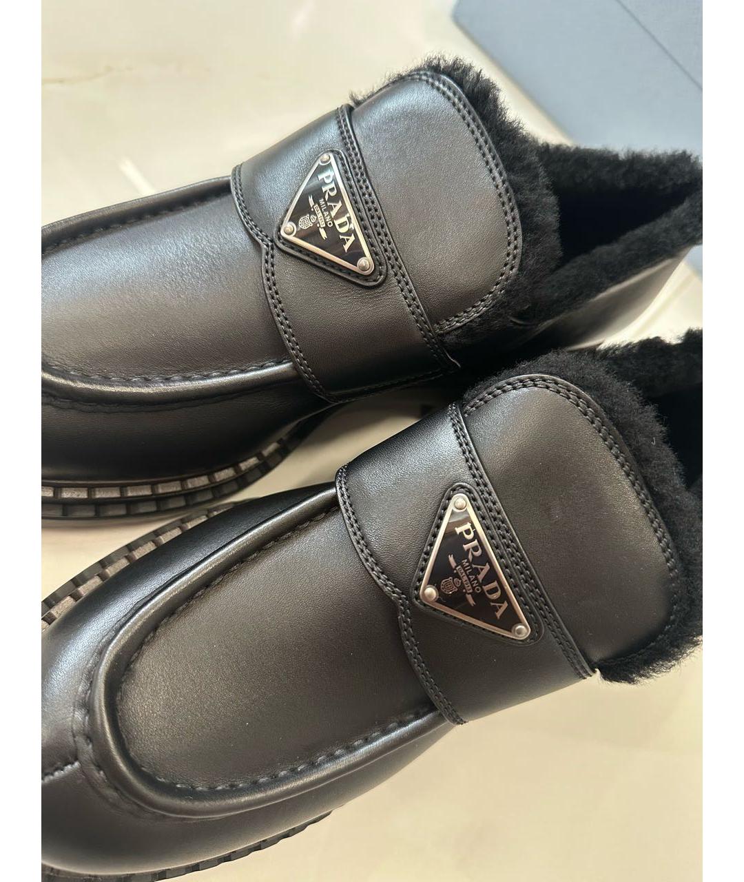 PRADA Черные кожаные лоферы, фото 7