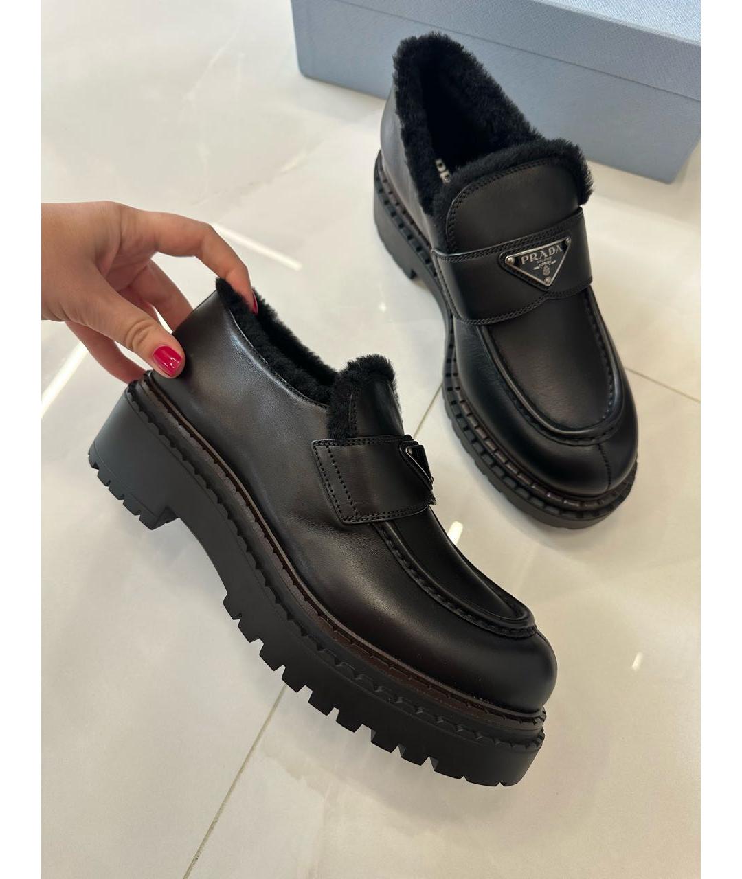 PRADA Черные кожаные лоферы, фото 9