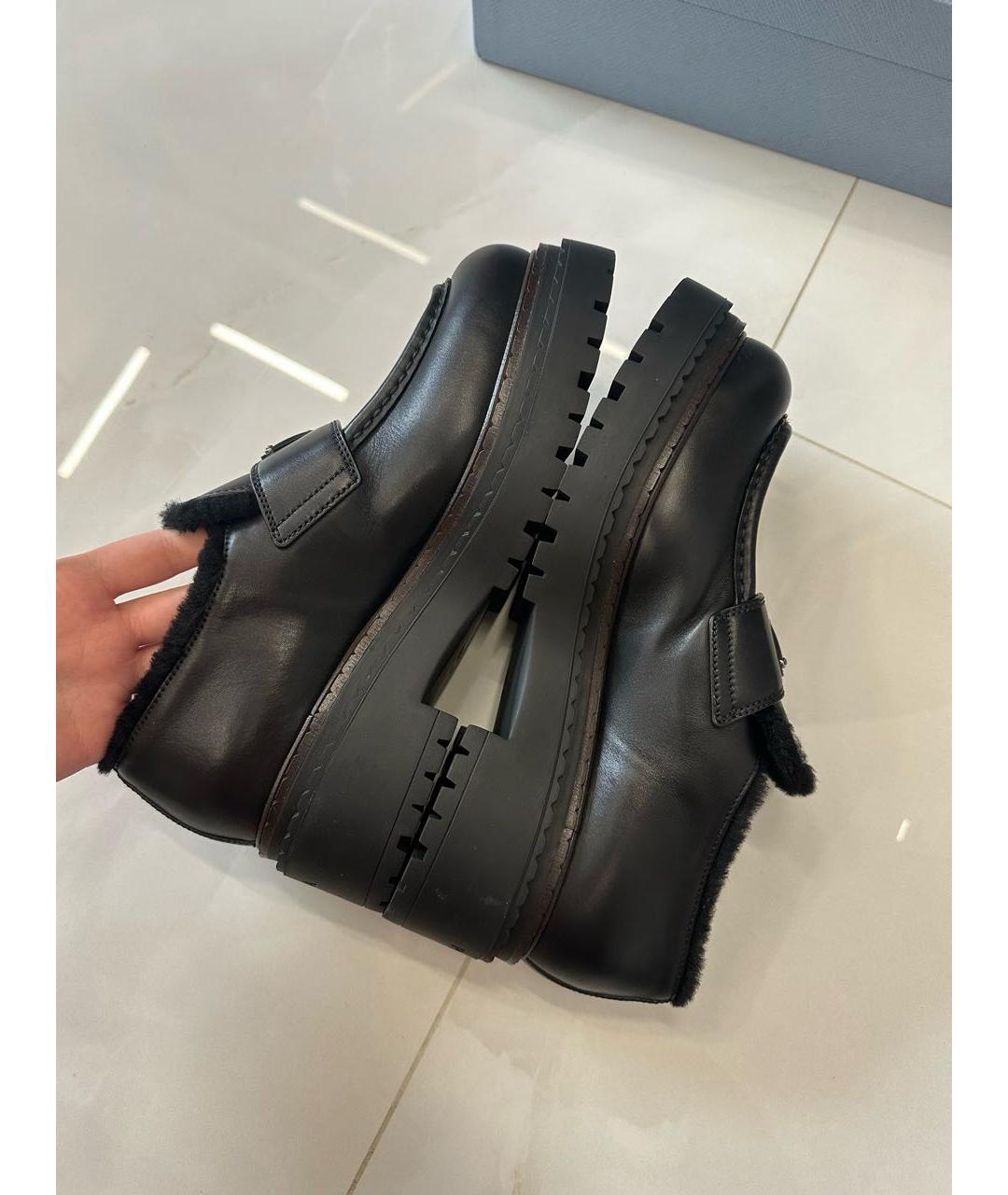 PRADA Черные кожаные лоферы, фото 3