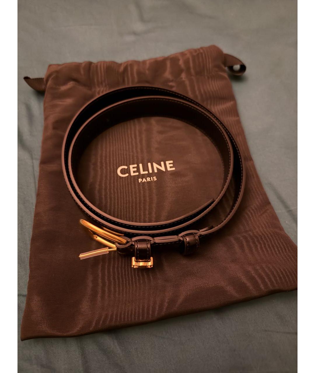 CELINE Черный кожаный ремень, фото 2