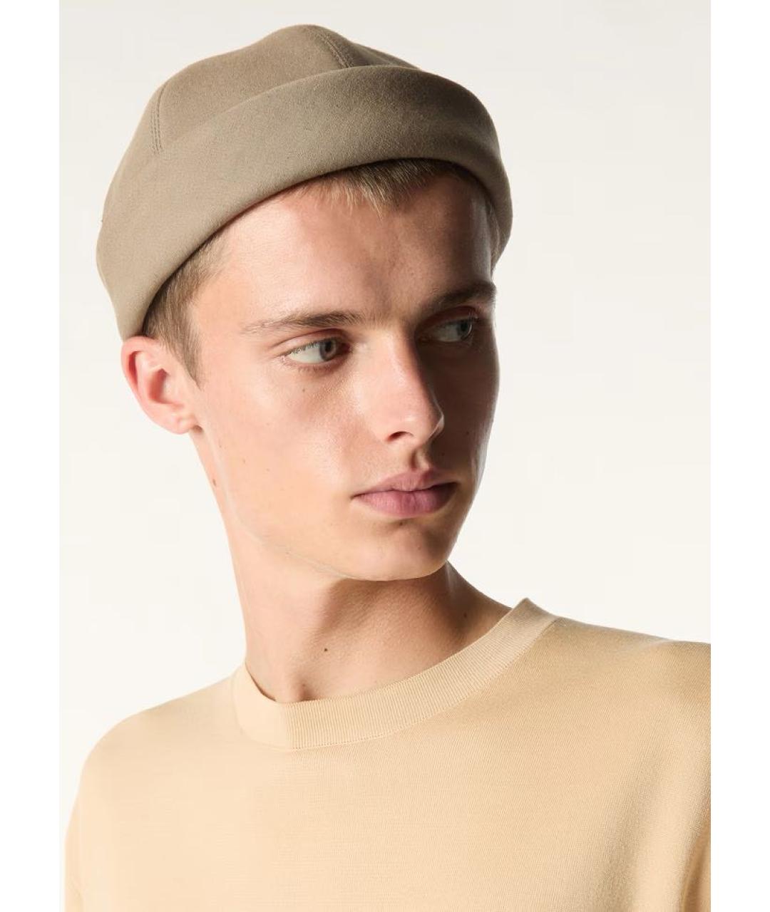 LORO PIANA Бежевая льняная шапка, фото 2