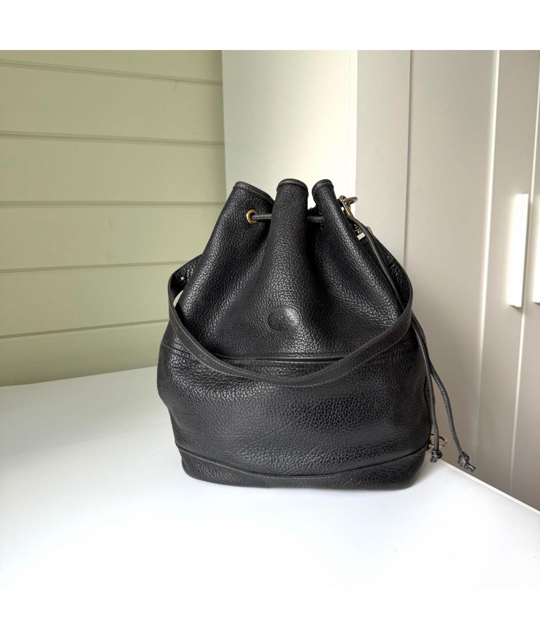 LONGCHAMP Черная кожаная сумка через плечо, фото 2
