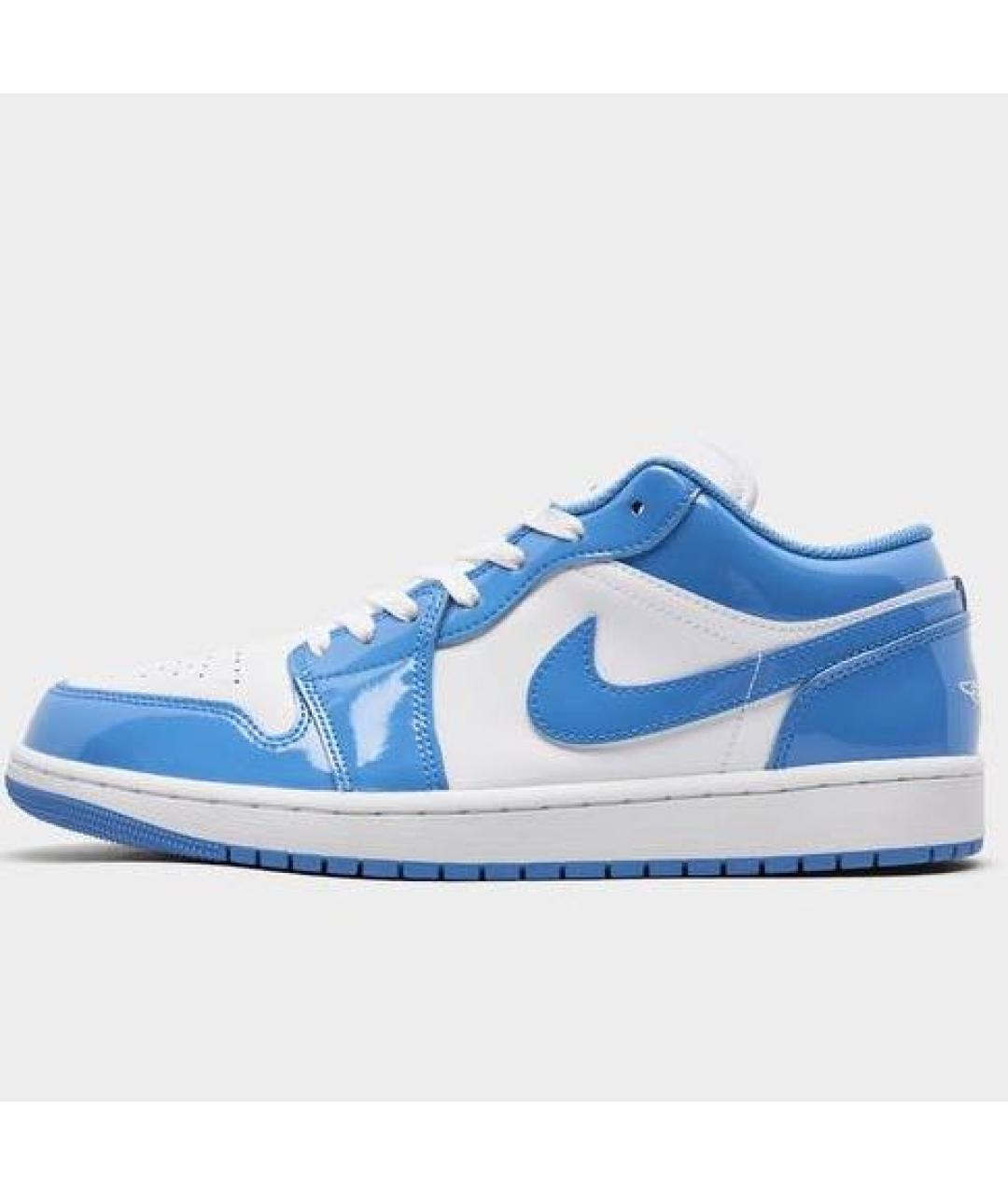 NIKE Голубые низкие кроссовки / кеды из лакированной кожи, фото 5