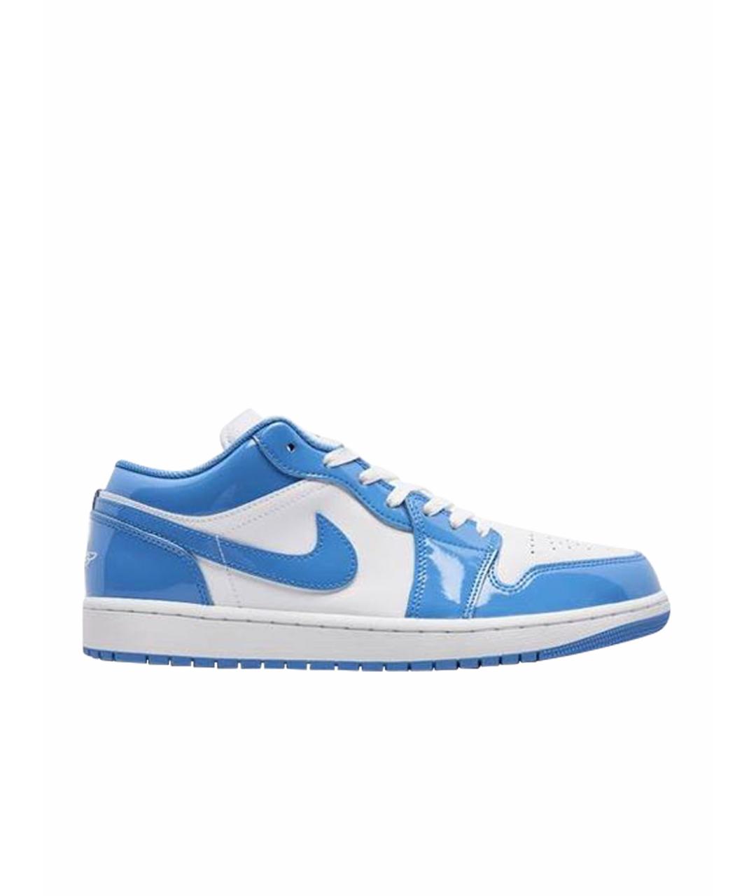 NIKE Голубые низкие кроссовки / кеды из лакированной кожи, фото 1