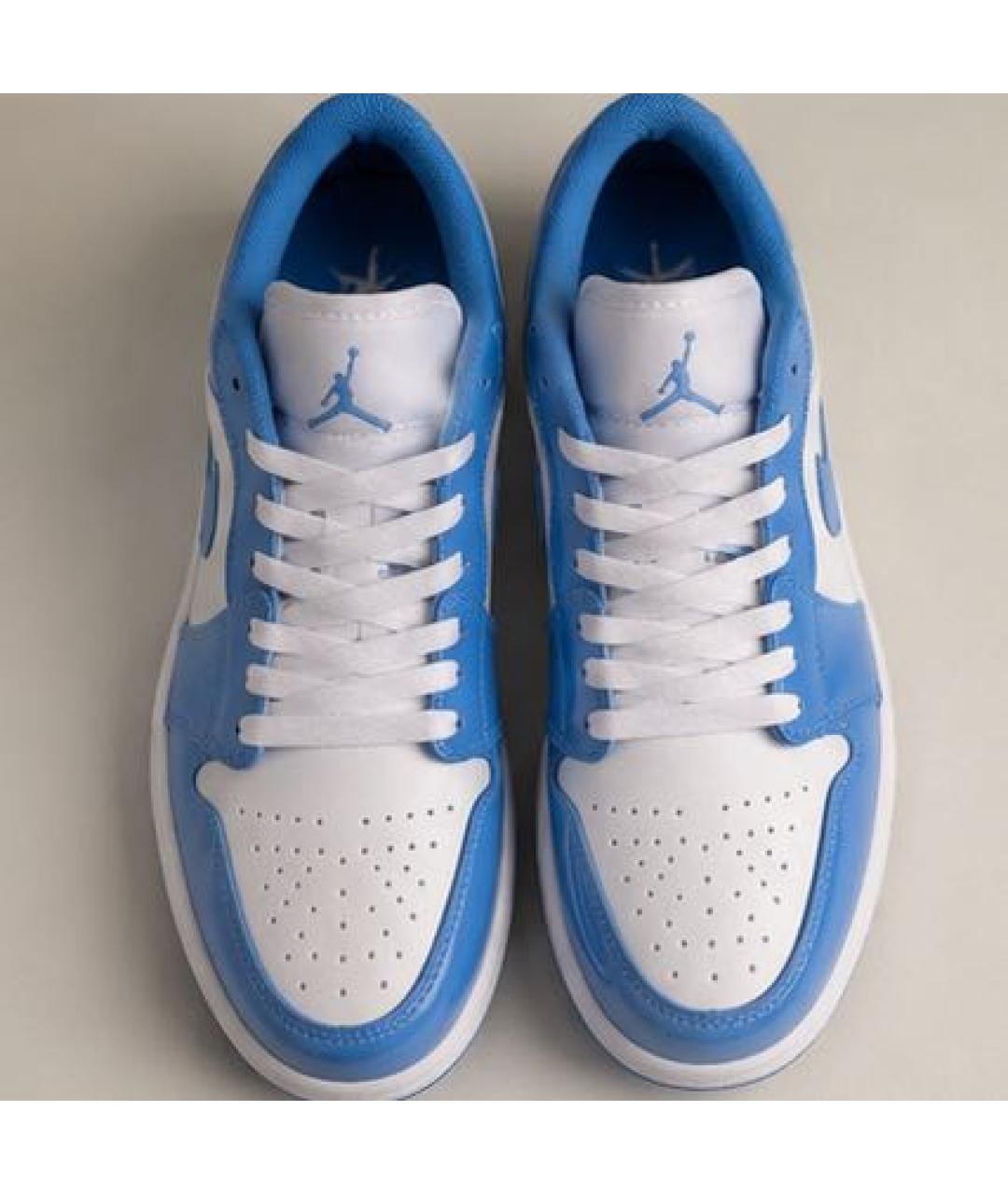 NIKE Голубые низкие кроссовки / кеды из лакированной кожи, фото 4