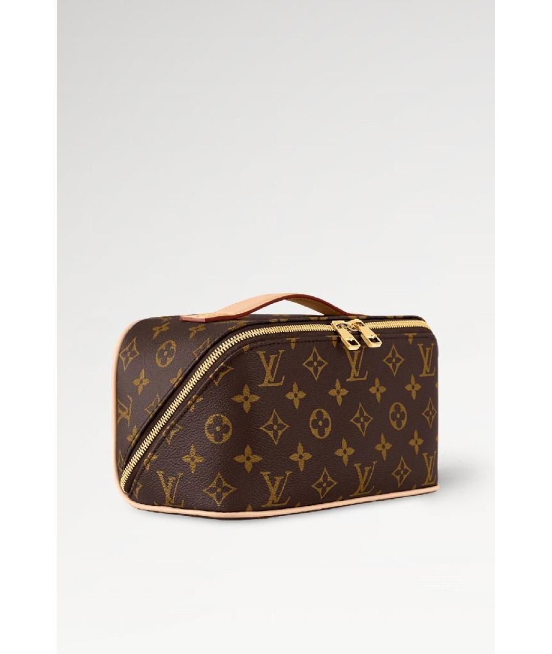 LOUIS VUITTON Коричневая косметичка из канвы, фото 2