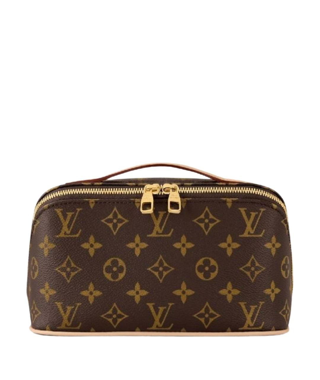 LOUIS VUITTON Коричневая косметичка из канвы, фото 1