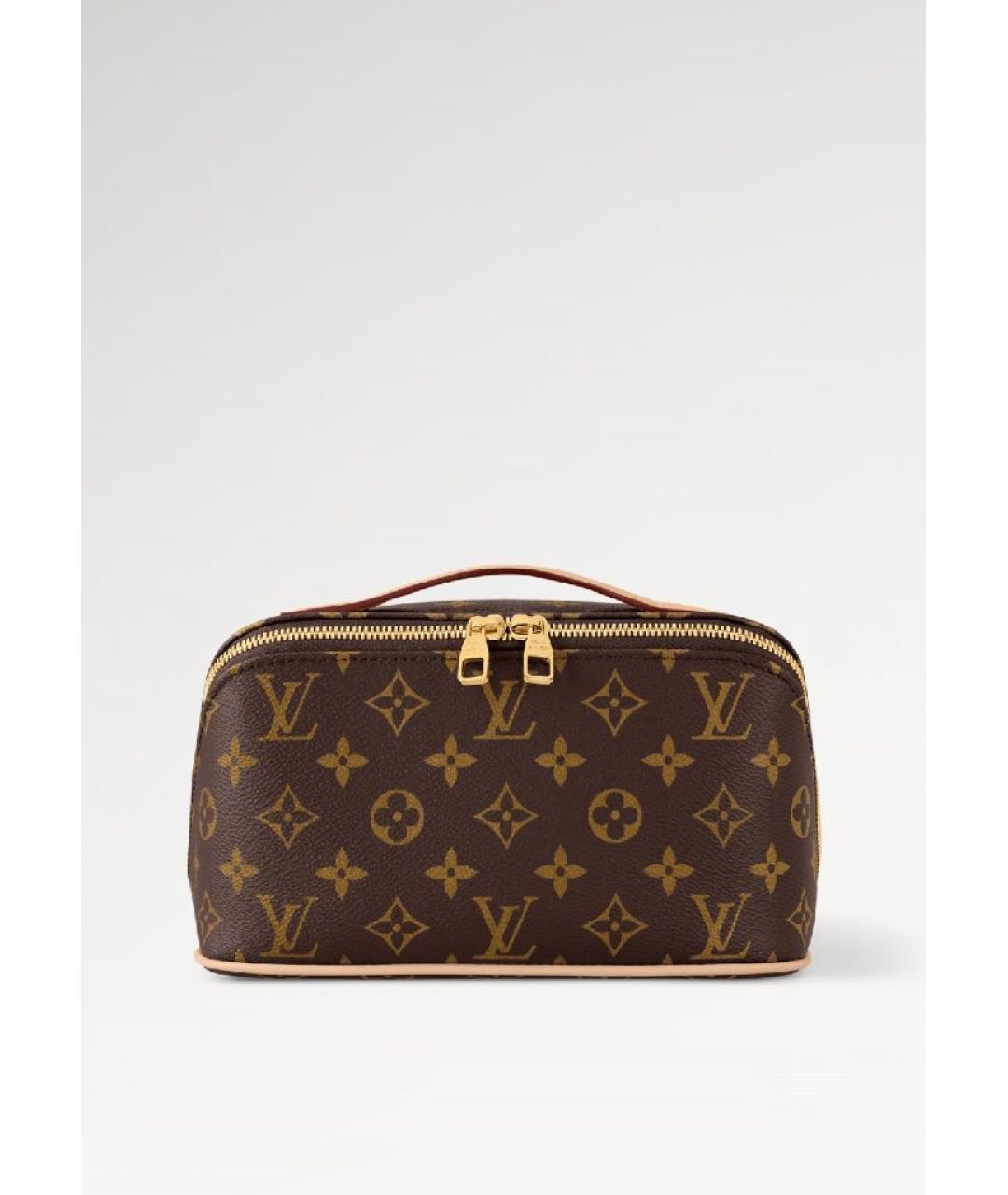 LOUIS VUITTON Коричневая косметичка из канвы, фото 8