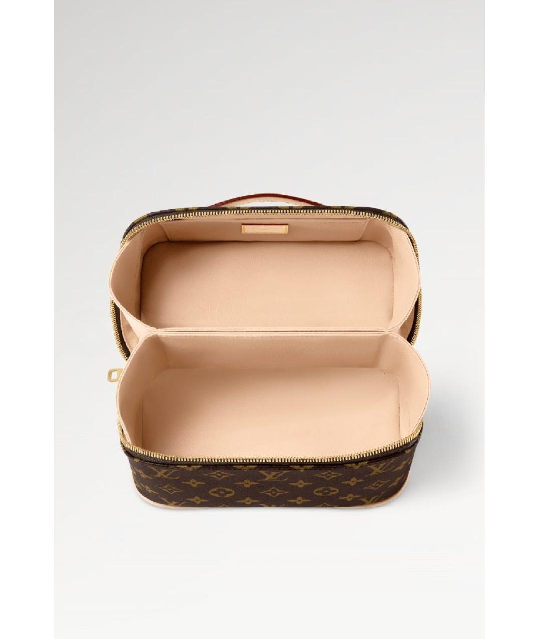 LOUIS VUITTON Коричневая косметичка из канвы, фото 3