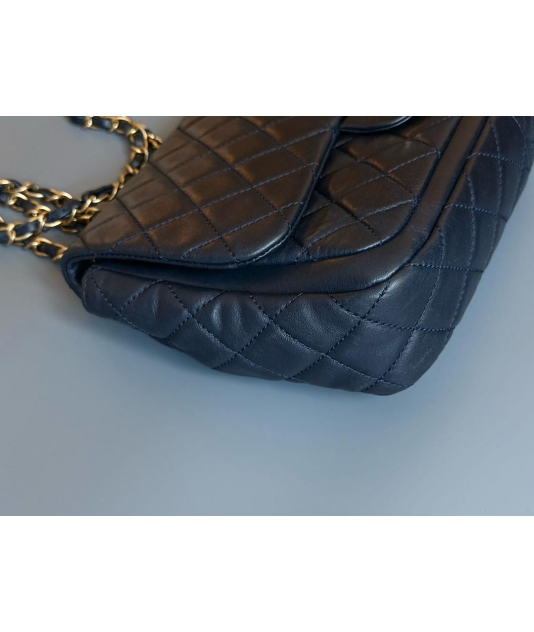CHANEL Темно-синяя кожаная сумка через плечо, фото 2