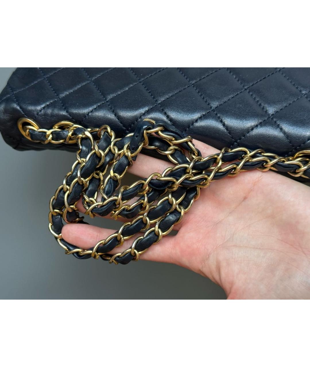 CHANEL Темно-синяя кожаная сумка через плечо, фото 6