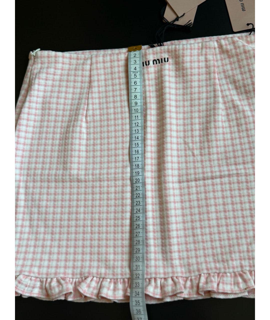 MIU MIU Розовая юбка мини, фото 5
