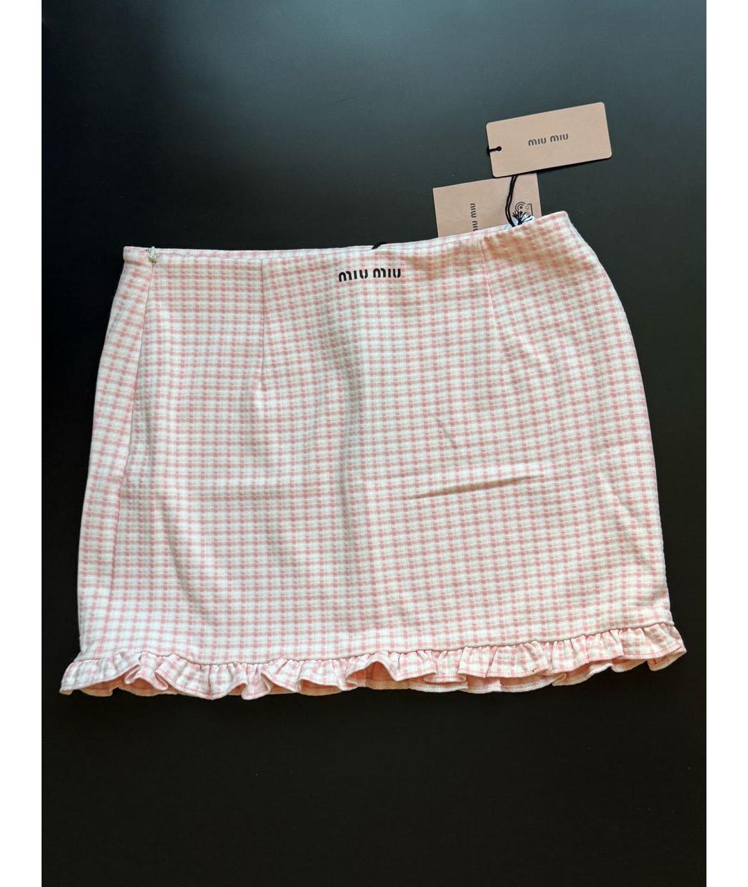 MIU MIU Розовая юбка мини, фото 6
