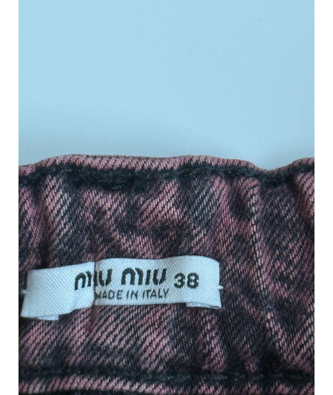 MIU MIU Розовая деним юбка мини, фото 5
