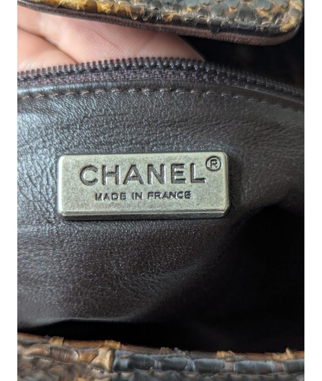 CHANEL Коричневая сумка тоут из экзотической кожи, фото 7