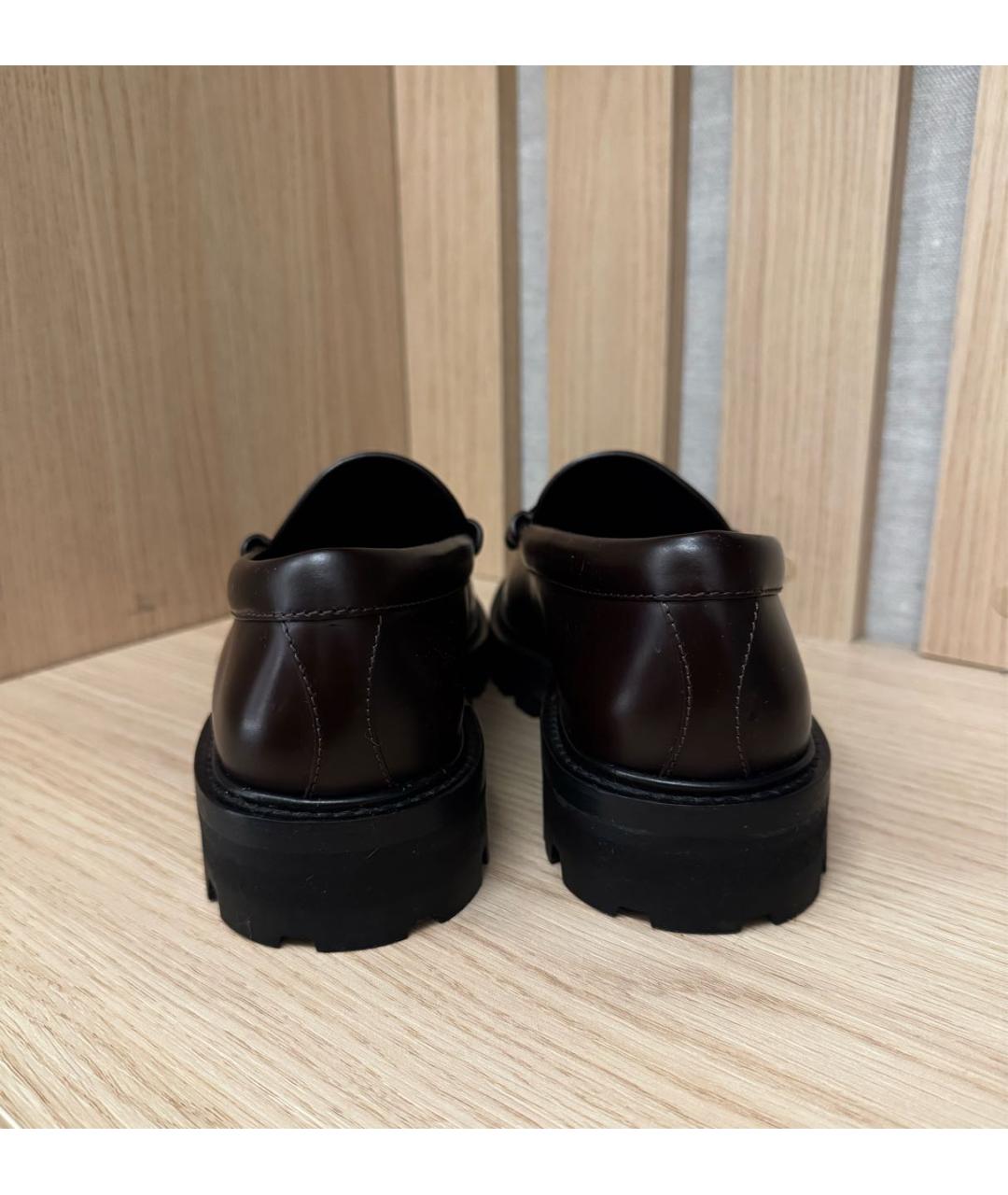 CELINE Бордовые кожаные лоферы, фото 4