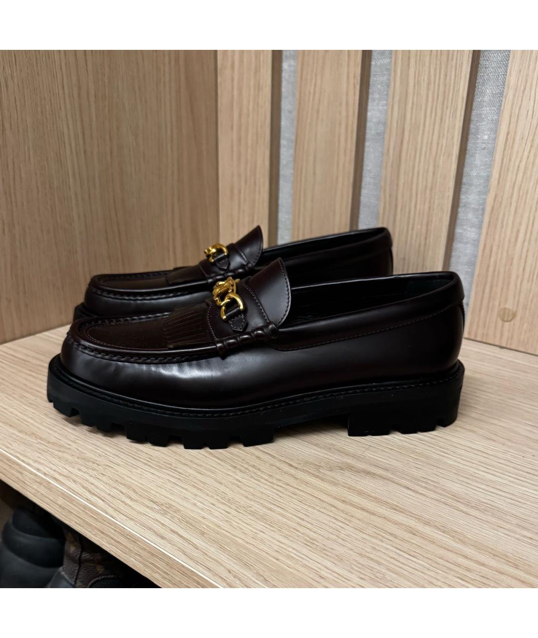 CELINE Бордовые кожаные лоферы, фото 5