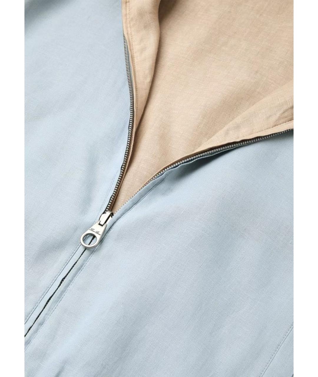 LORO PIANA Голубая льняная куртка, фото 5