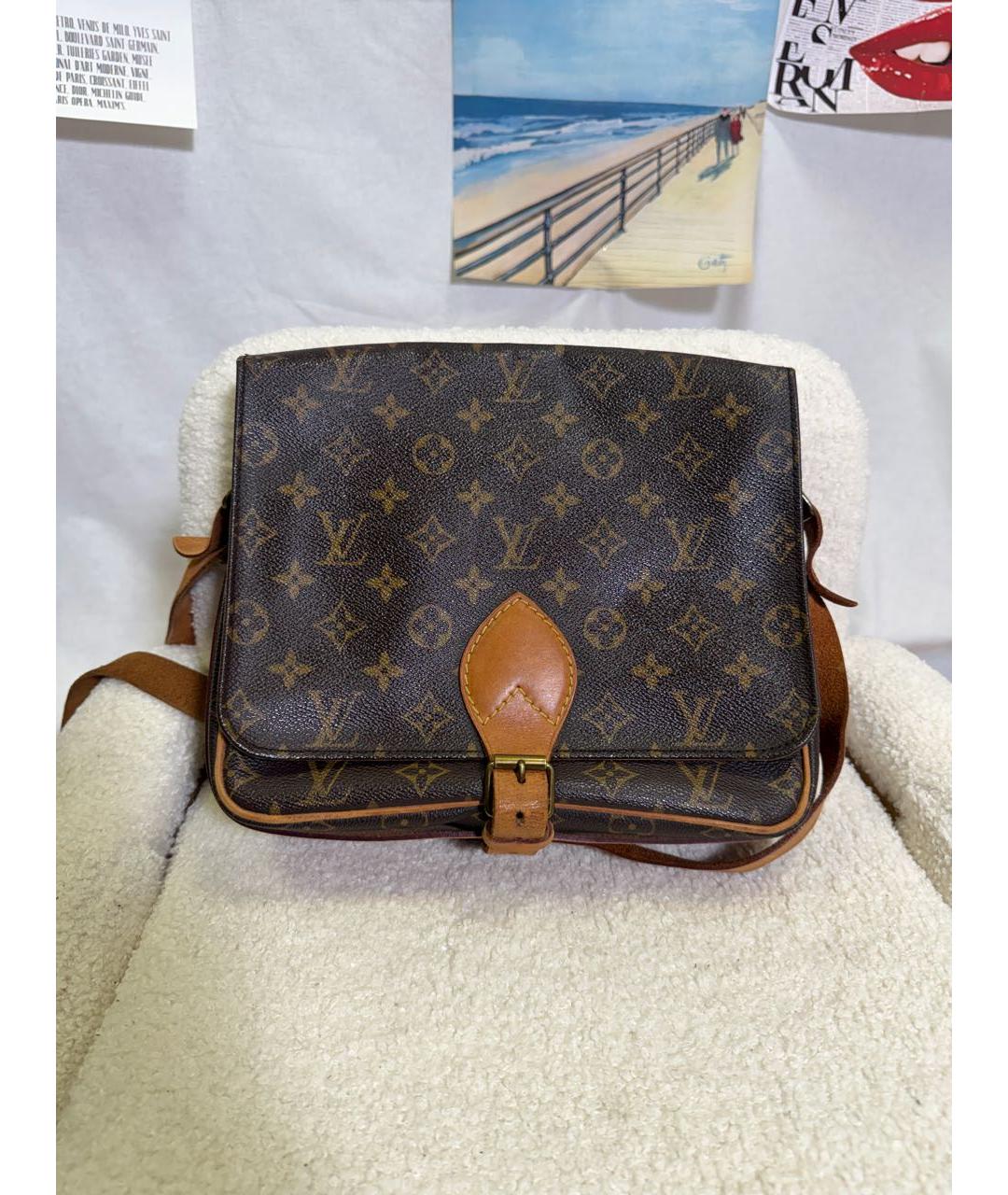 LOUIS VUITTON Коричневая сумка через плечо из канвы, фото 6